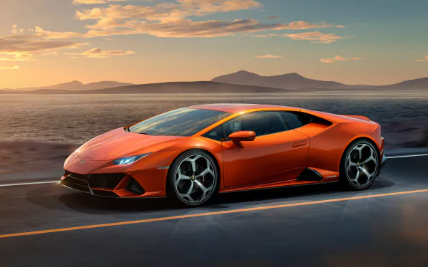 supercar orange car car Lamborghini vehicle Lamborghini Huracan Evo HD Desktop Wallpaper | Background Image