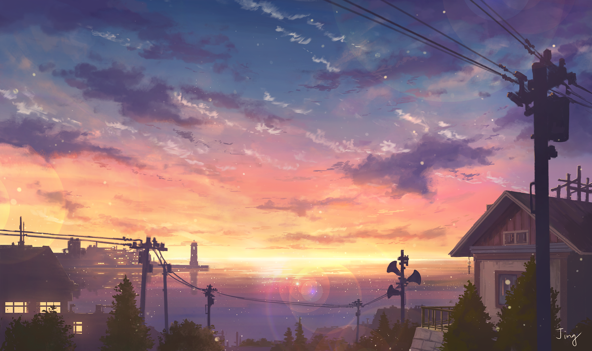 Anime Sky HD Wallpaper by Jing