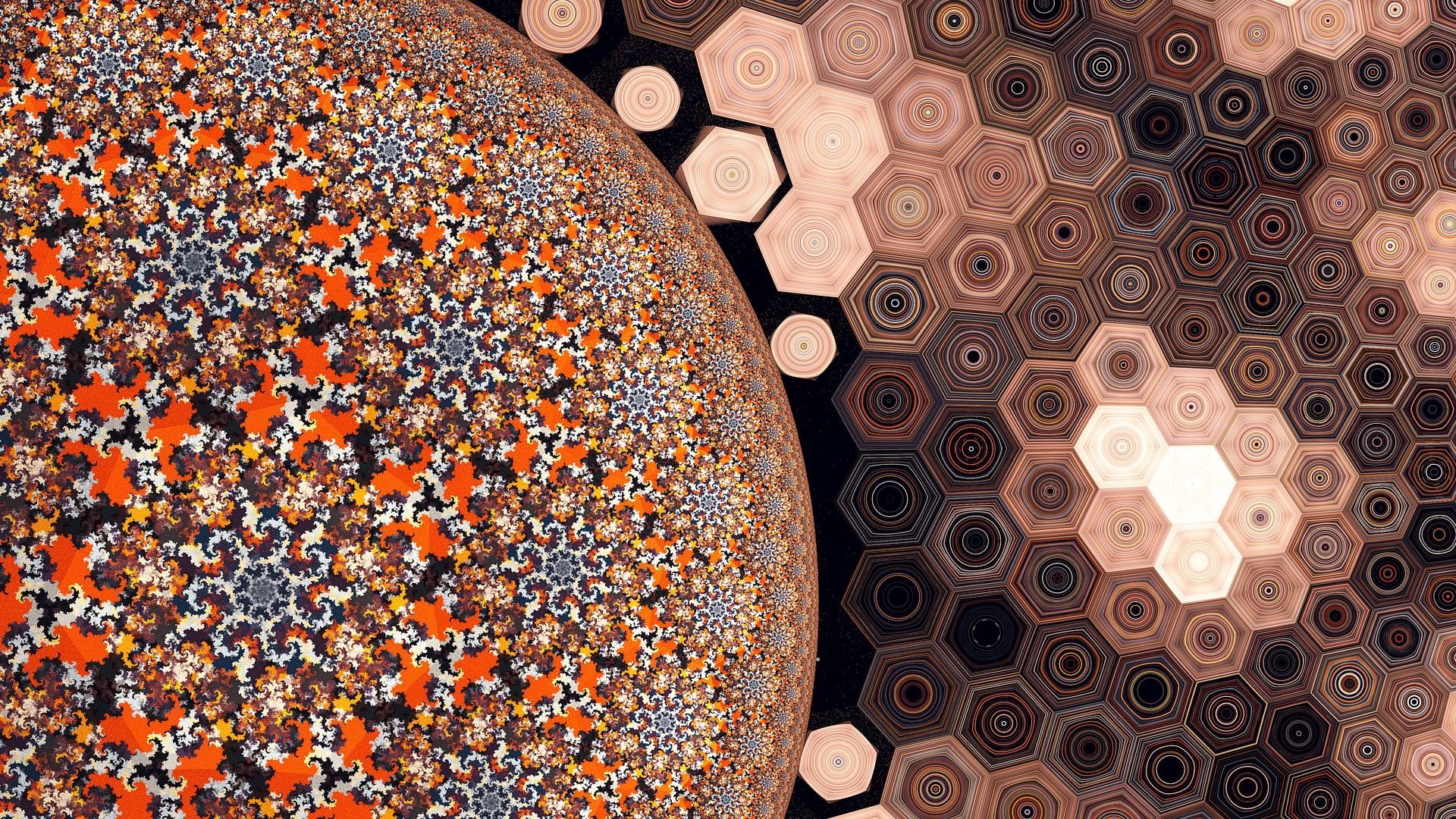 Download Hexagon Pattern Abstract Fractal HD Wallpaper