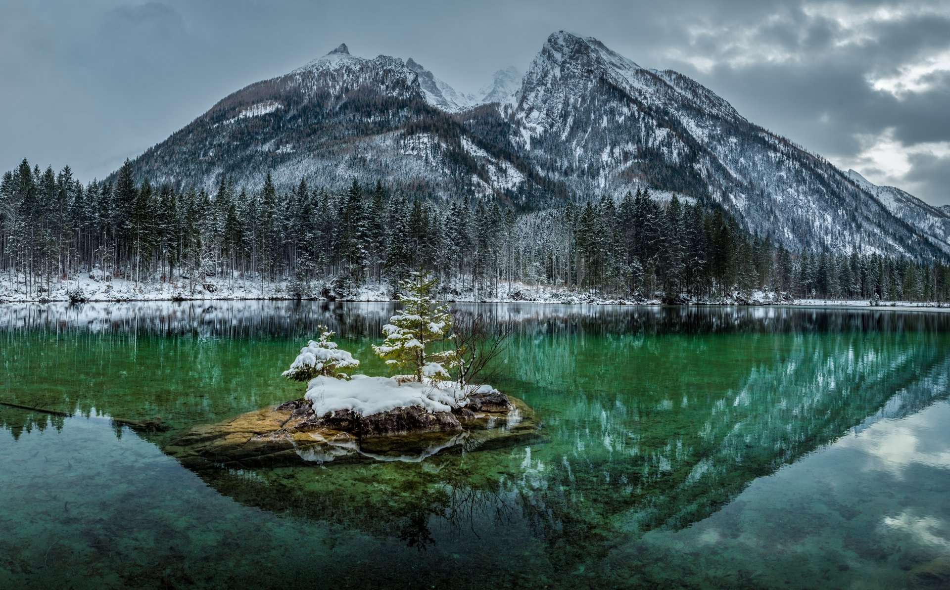 Download Lake Mountain Winter Nature Reflection 4k Ultra HD Wallpaper ...