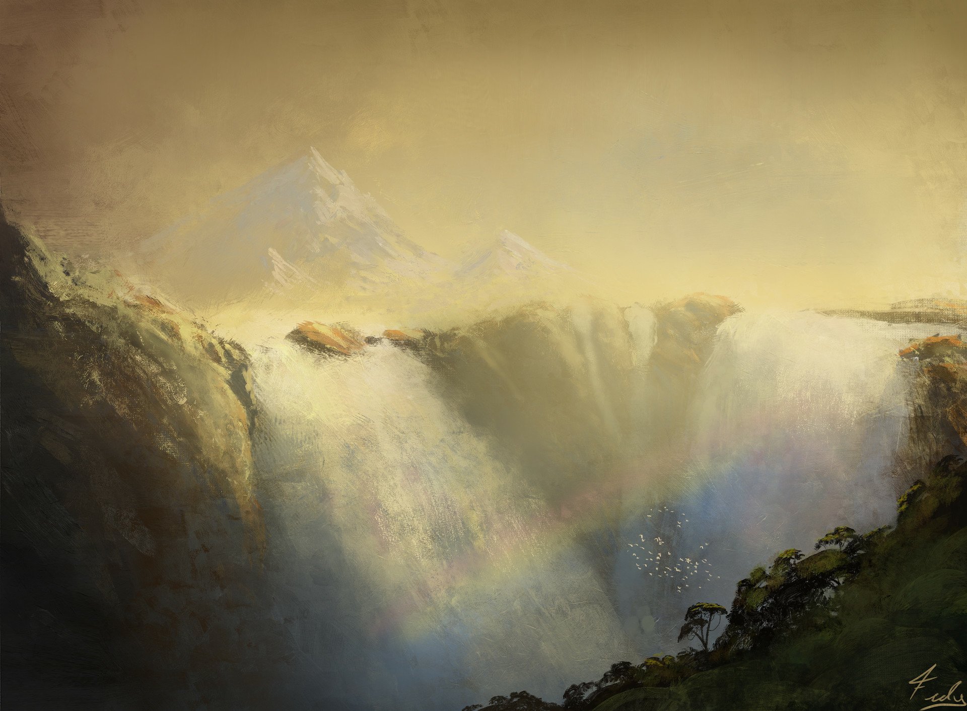 Download Artistic Waterfall HD Wallpaper by Joseph Feely