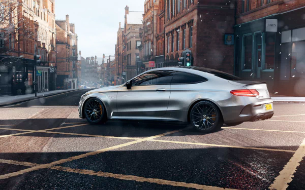 car silver car Mercedes-AMG vehicle Mercedes-AMG C 63 S HD Desktop Wallpaper | Background Image