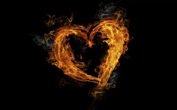 flame artistic heart HD Desktop Wallpaper | Background Image