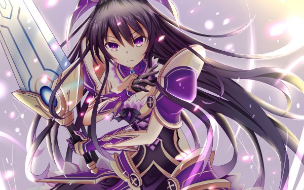Anime Date A Live Tohka Yatogami Woman Warrior Long Hair Purple Eyes HD Wallpaper | Background Image