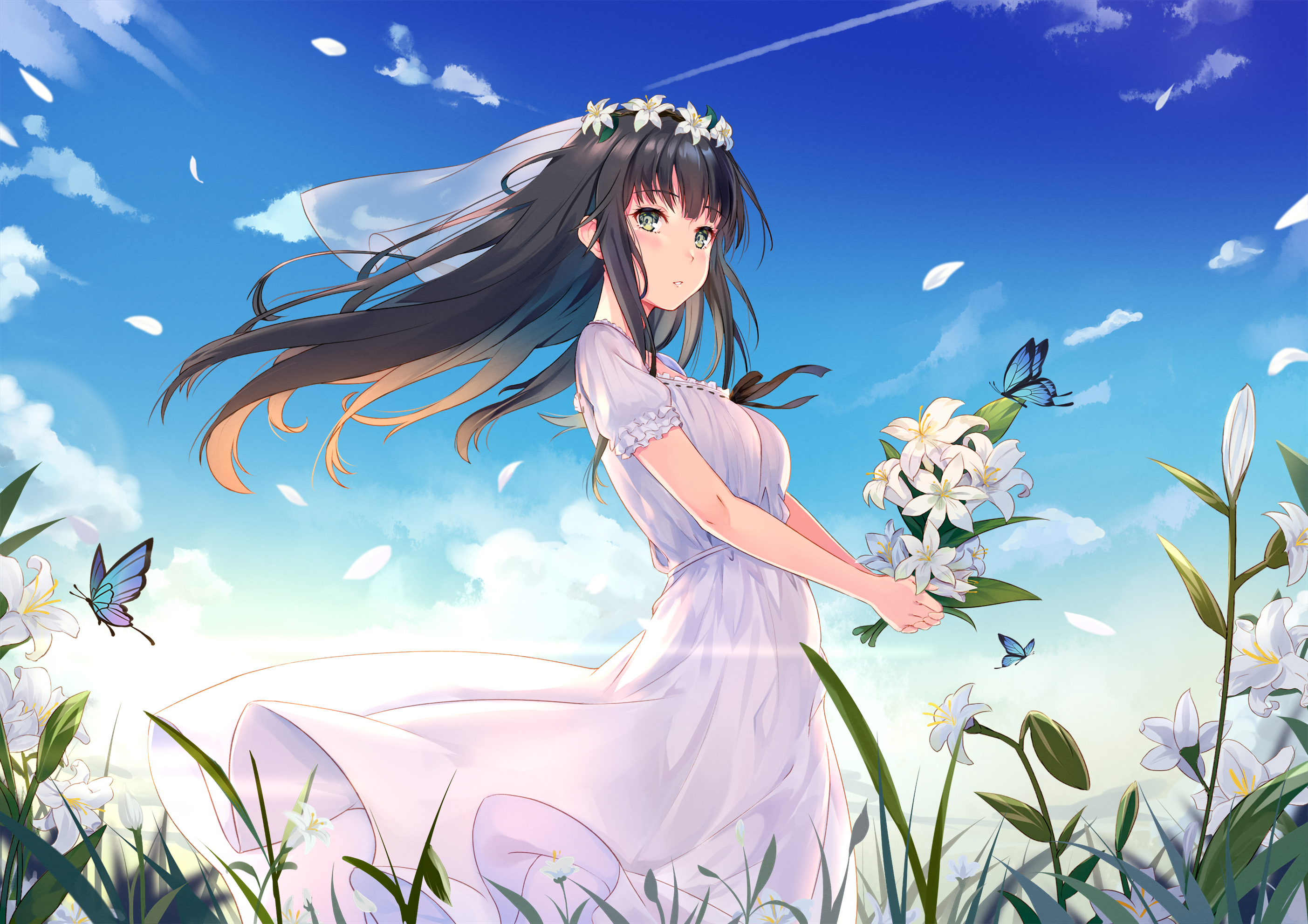 Anime Style: Girl And Flowers by AI-MadeMasterpieces on DeviantArt-demhanvico.com.vn