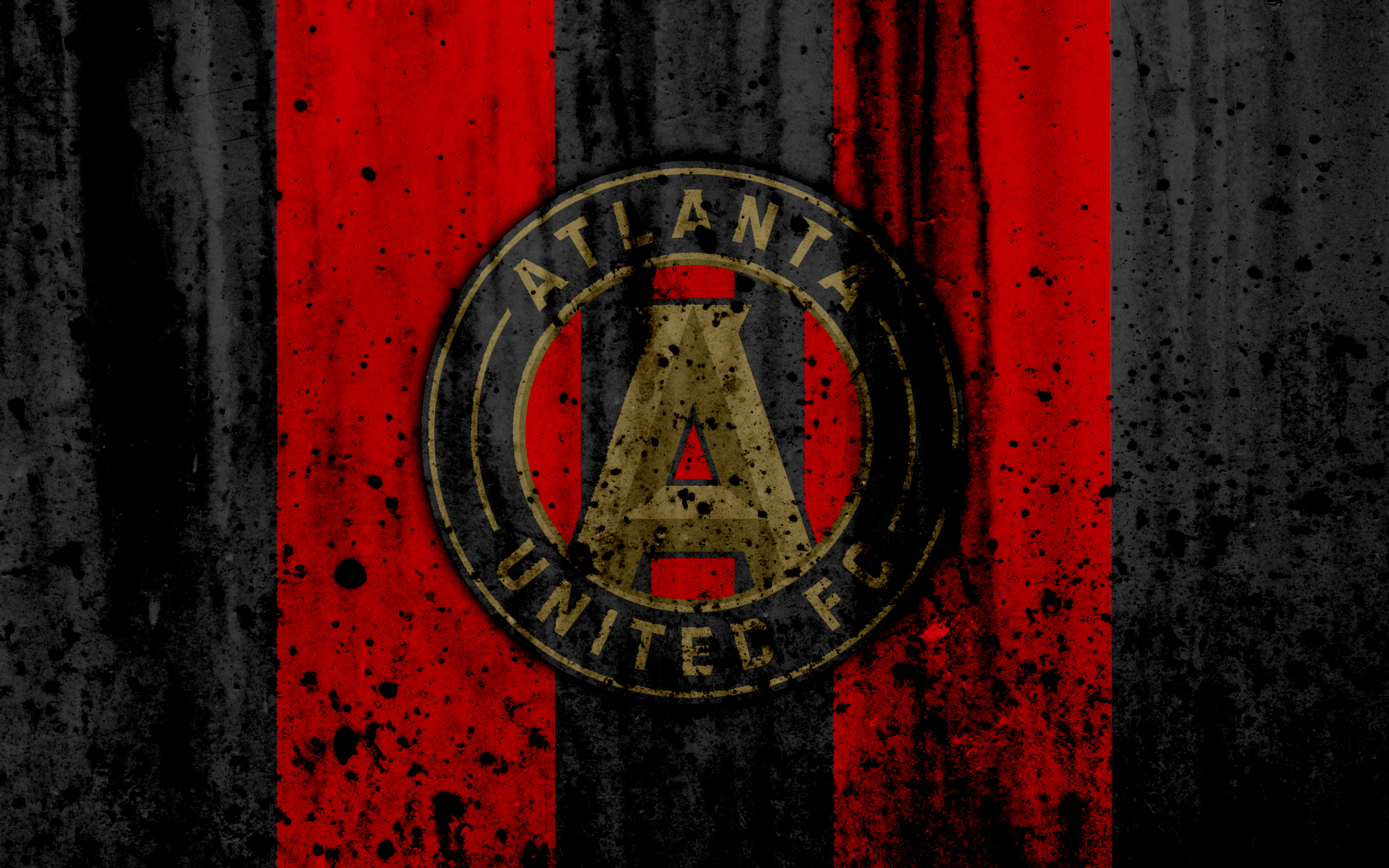 Download wallpapers Atlanta United FC 4k paint art American soccer team  creative logo MLS emblem red background grunge style Atlanta  Georgia USA football Major League Soccer for desktop with resolution  3840x2400 High