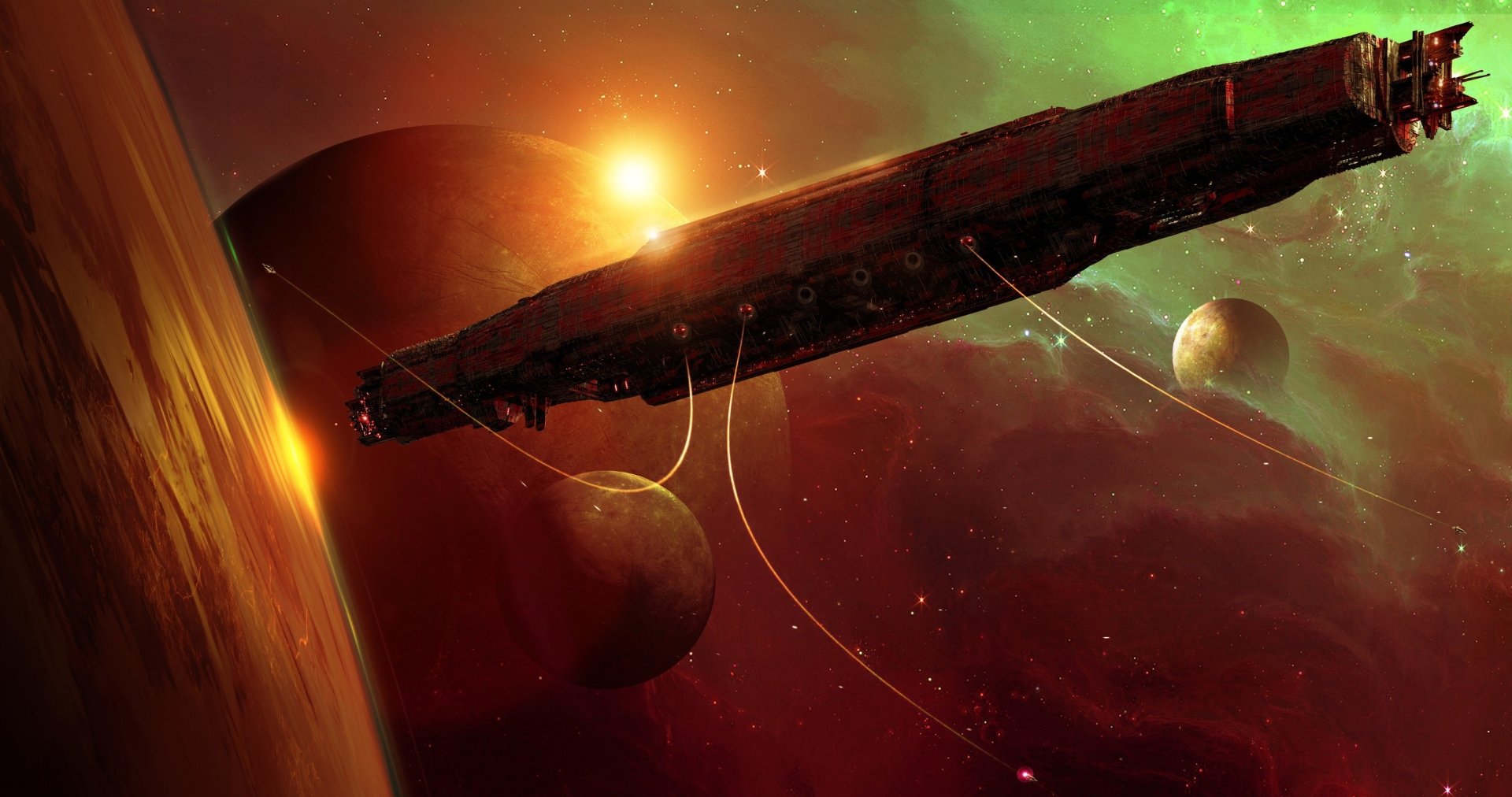 Download Planet Space Sci Fi Spaceship HD Wallpaper