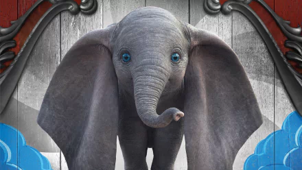 Close-up of Dumbo from the 2019 movie, captured in 8K Ultra HD as a detailed PC desktop wallpaper and background.