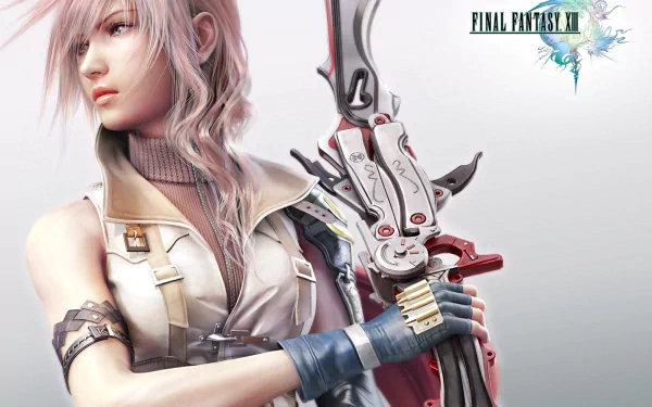 HD PC desktop wallpaper featuring a detailed character from the video game Final Fantasy XIII, showcasing the game's iconic art style and design.