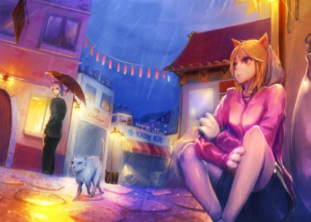  Rainy Cat Town by Lee Antonio