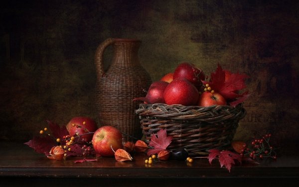 Photography Still Life Basket Fruit Apple HD Wallpaper | Background Image