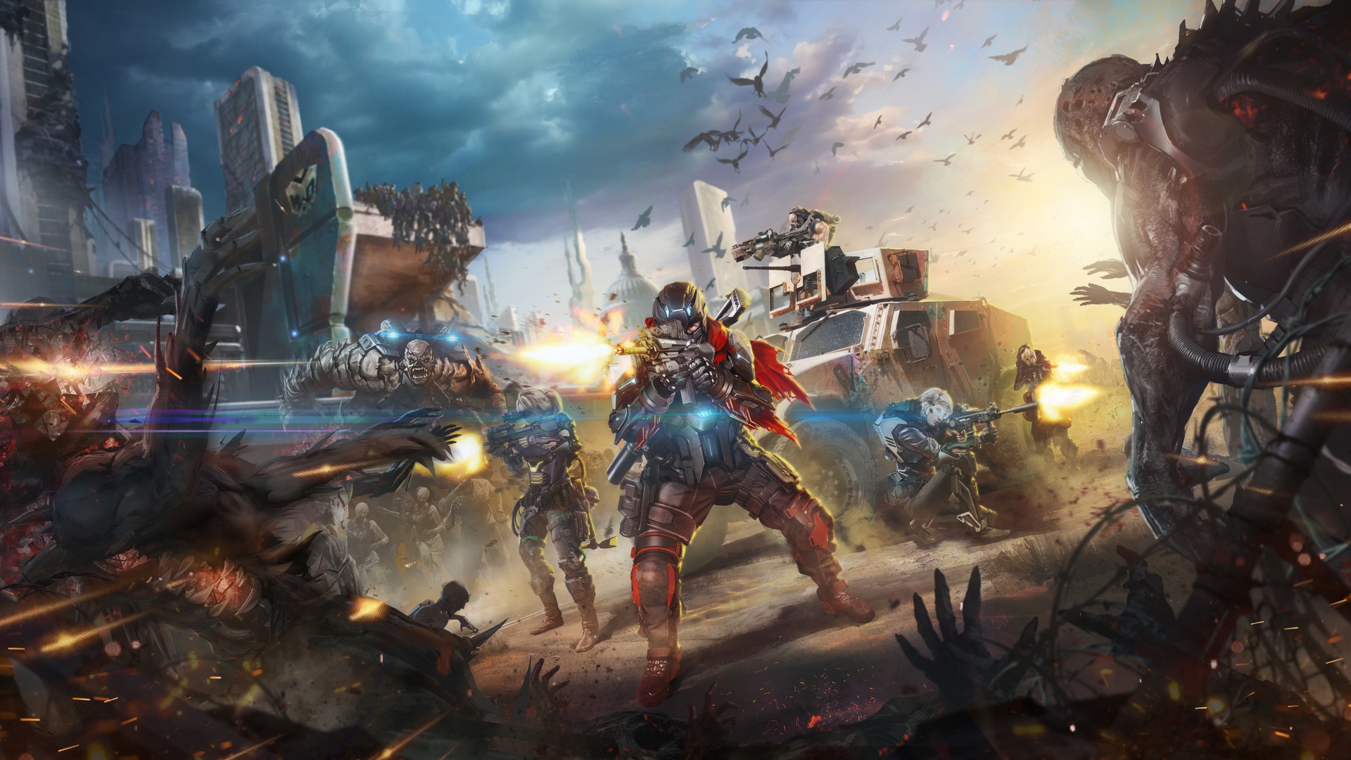 Sci Fi Battle HD Wallpaper by Shen Nin