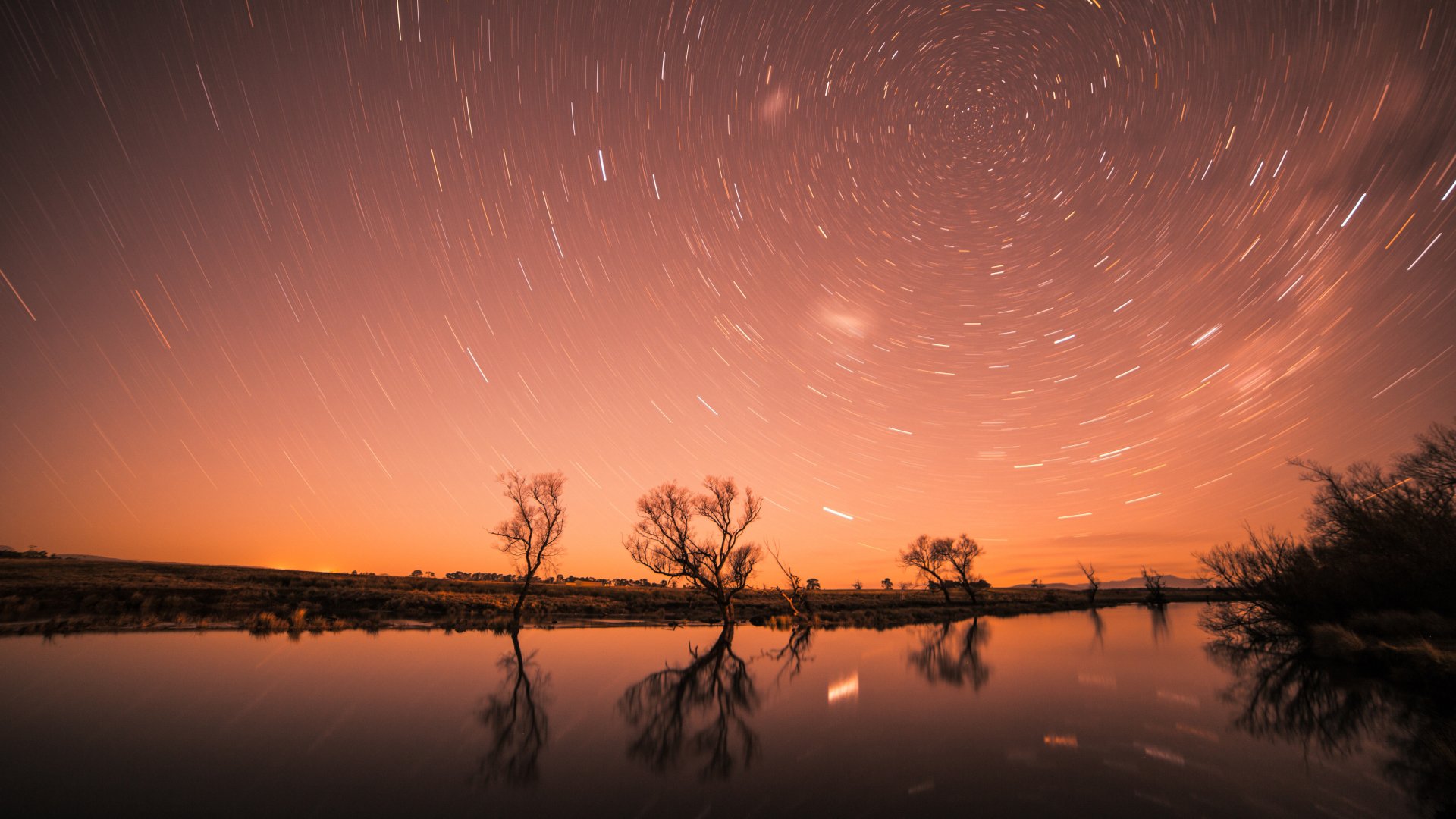 Download Star Trail Nature Sunset 4k Ultra HD Wallpaper
