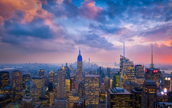 Man Made New York Cities United States City Night USA Building Skyscraper Cityscape Cloud HD Wallpaper | Background Image