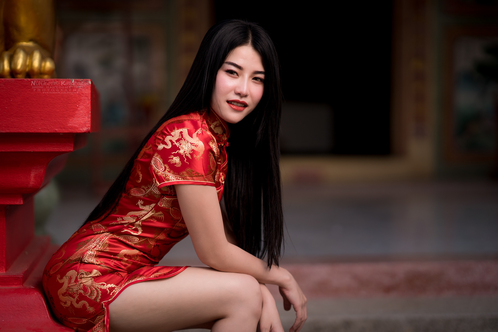 Download Lipstick Kimono Black Hair Long Hair Model Woman Asian Hd