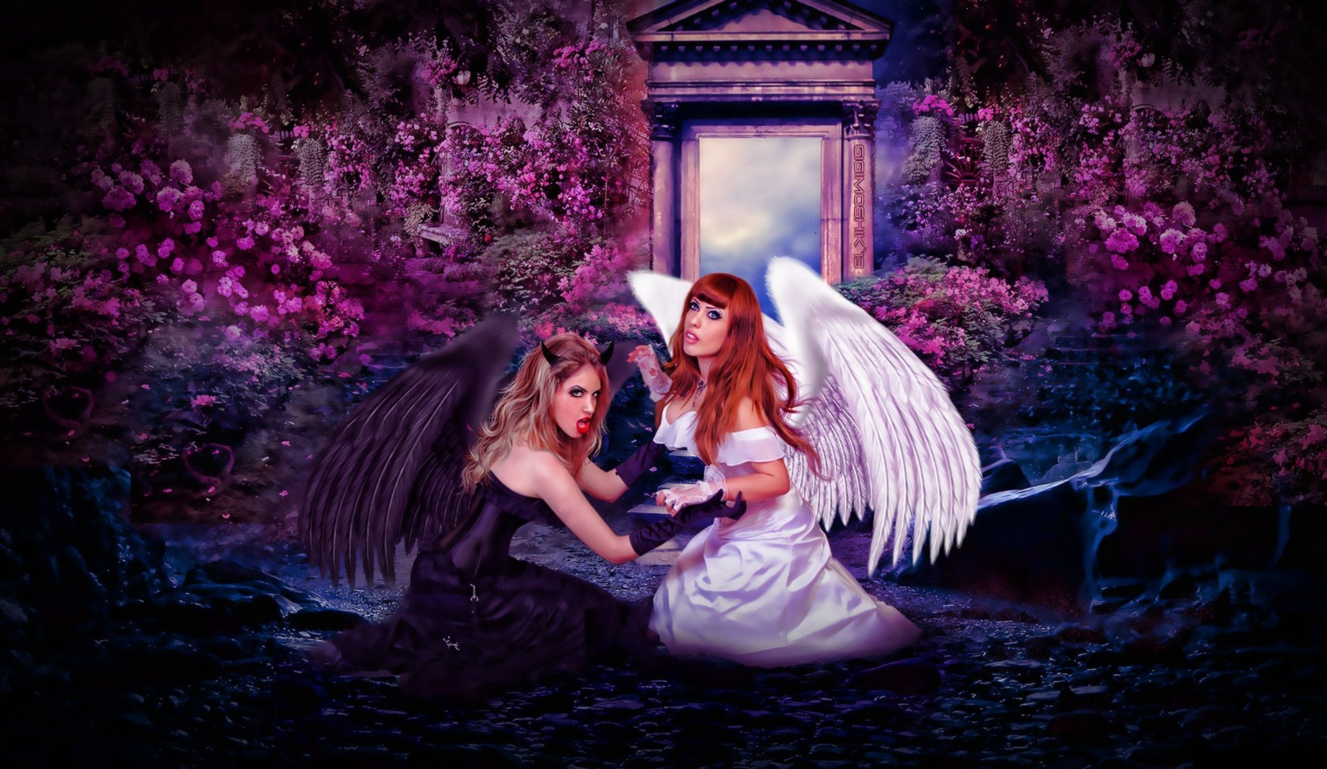 Фотосессия ангел и демон