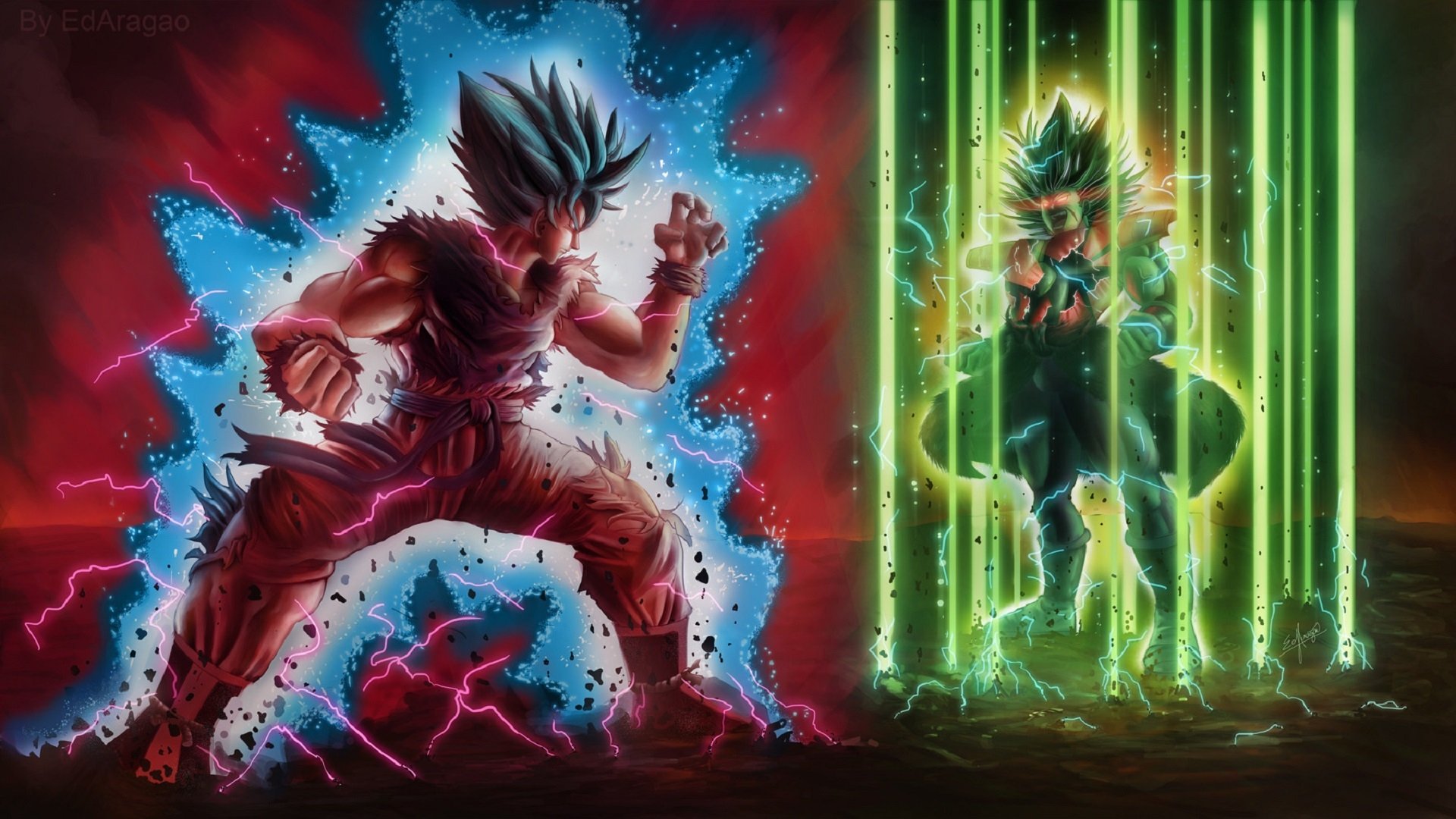 Goku Vs Broly HD Wallpaper | Background Image | 1920x1080 ...