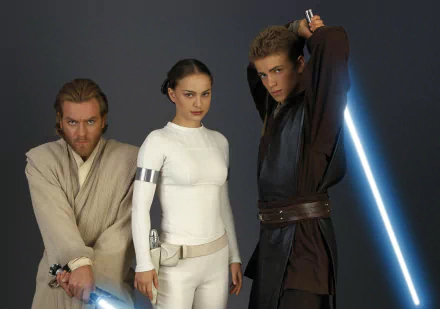Ewan McGregor Natalie Portman Hayden Christensen Anakin Skywalker Padmé Amidala Obi-Wan Kenobi movie Star Wars Episode II: Attack Of The Clones HD Desktop Wallpaper | Background Image