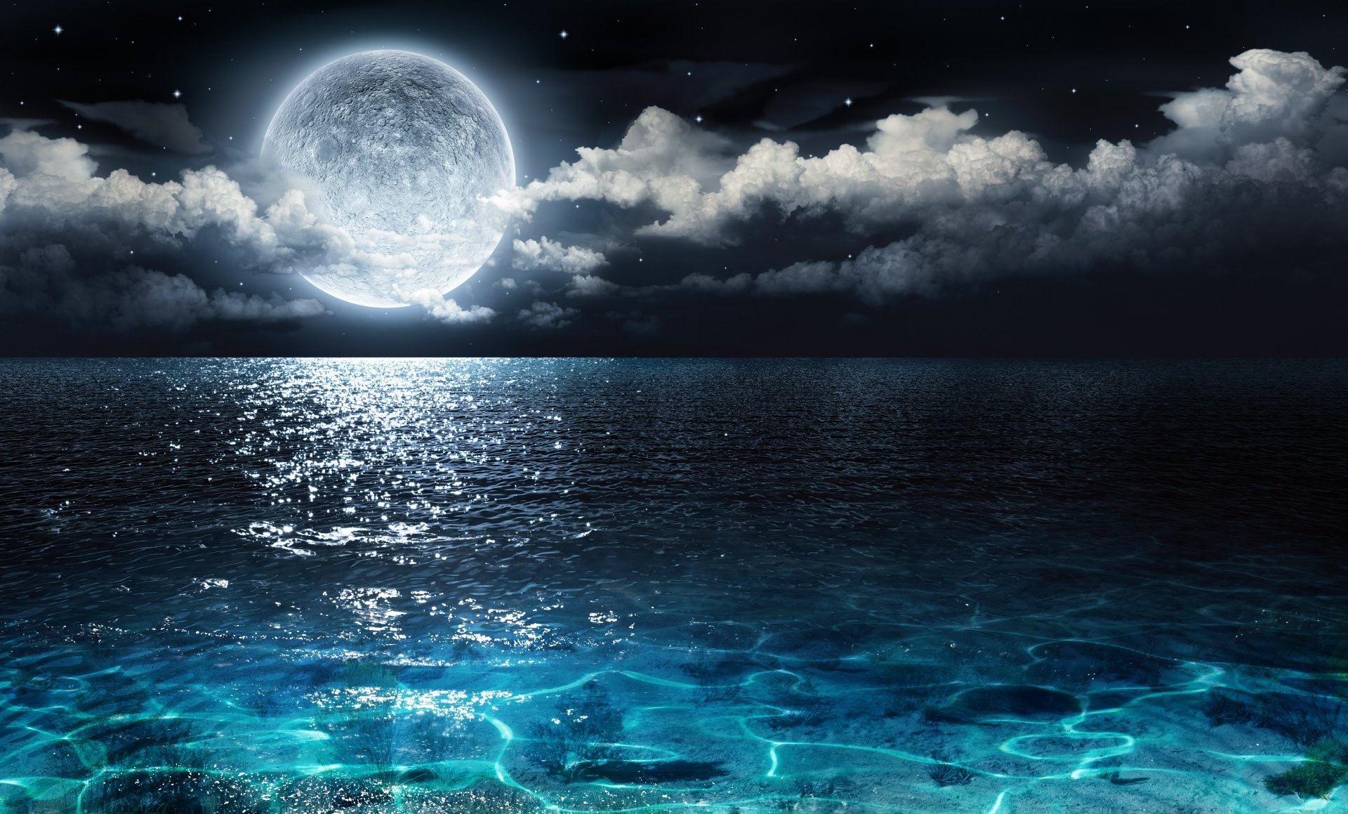 Moonlit Ocean Majesty - 4K Ultra HD Wallpaper