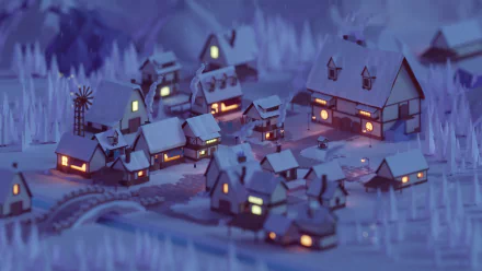  Low-Poly Winter Town by Mohamed Chahin