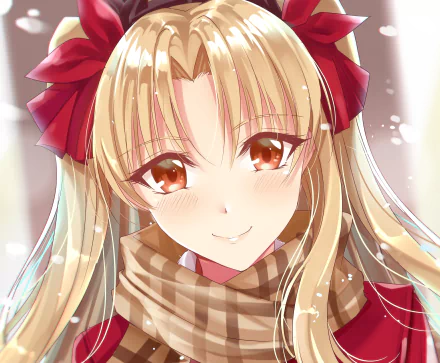 HD PC desktop wallpaper featuring Ereshkigal from Fate/Grand Order in vibrant anime style with warm lighting and detailed facial expression.