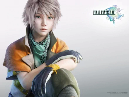 HD PC desktop wallpaper featuring Hope Estheim, a character from the video game Final Fantasy XIII, against a light background with the game logo in the top right corner.