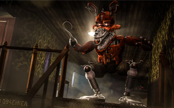 Foxy from Five Nights at Freddy's 4 in a high-definition desktop wallpaper.