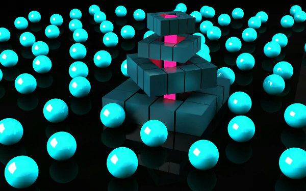  3D Turquoise Balls
