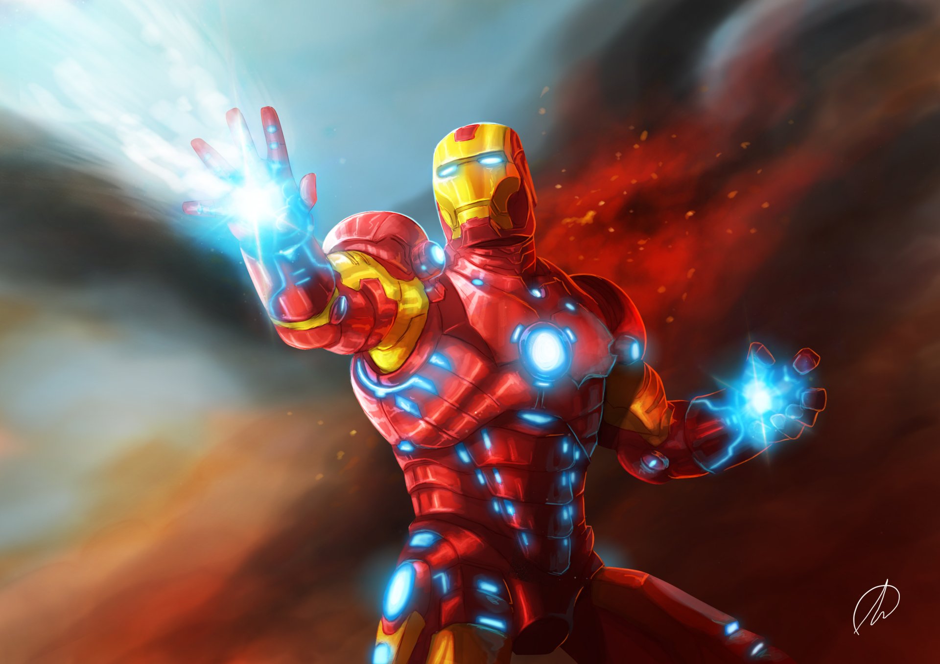 Download Comic Iron Man HD Wallpaper by David Lanza