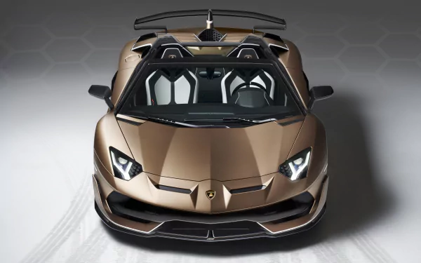 brown car supercar car Lamborghini Lamborghini Aventador vehicle Lamborghini Aventador SVJ HD Desktop Wallpaper | Background Image