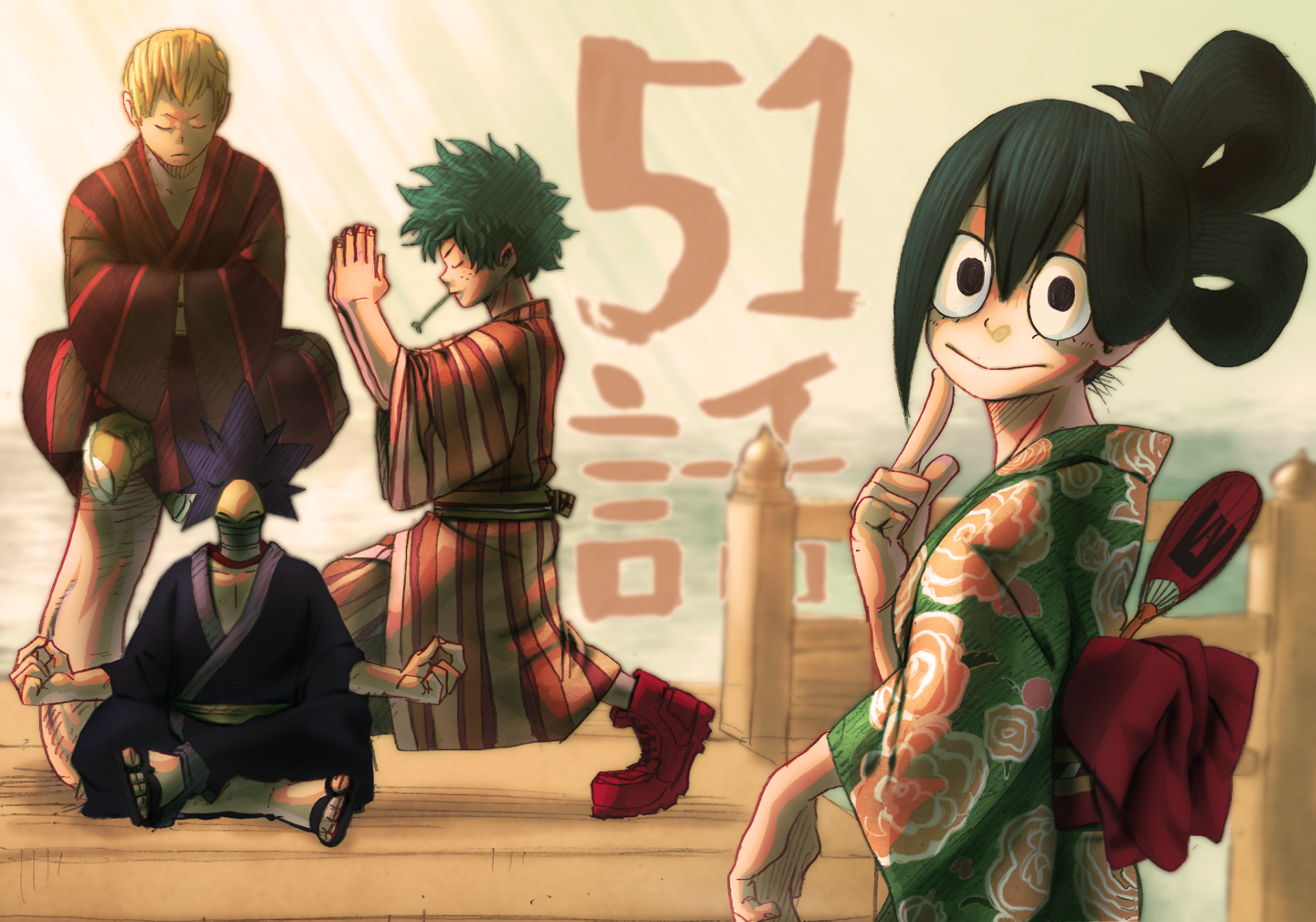 Download Tsuyu Asui Izuku Midoriya Anime My Hero Academia HD Wallpaper by Desvitio