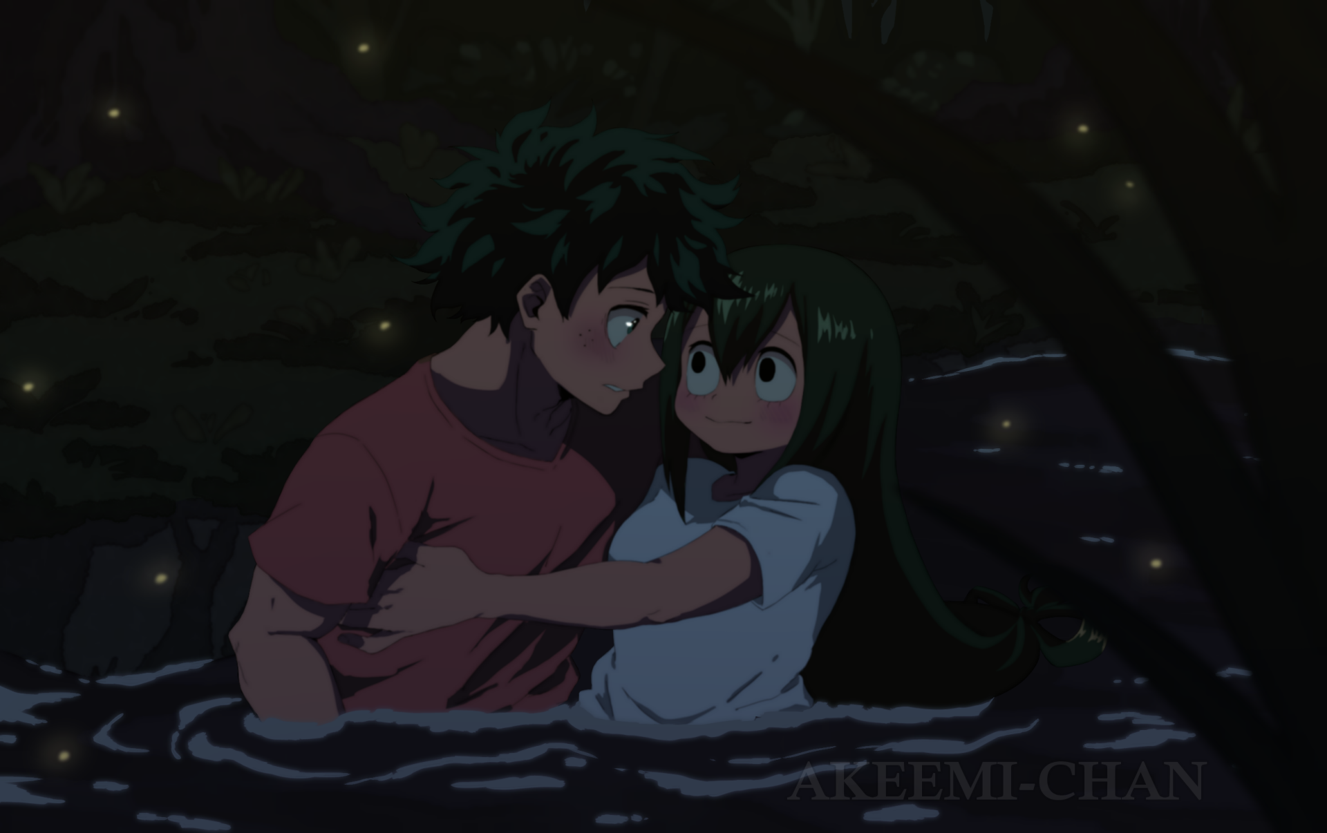 Izuku Midoriya And Tsuyu Asui Hd Wallpaper Background