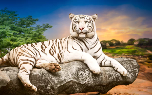 Animal white tiger HD Desktop Wallpaper | Background Image
