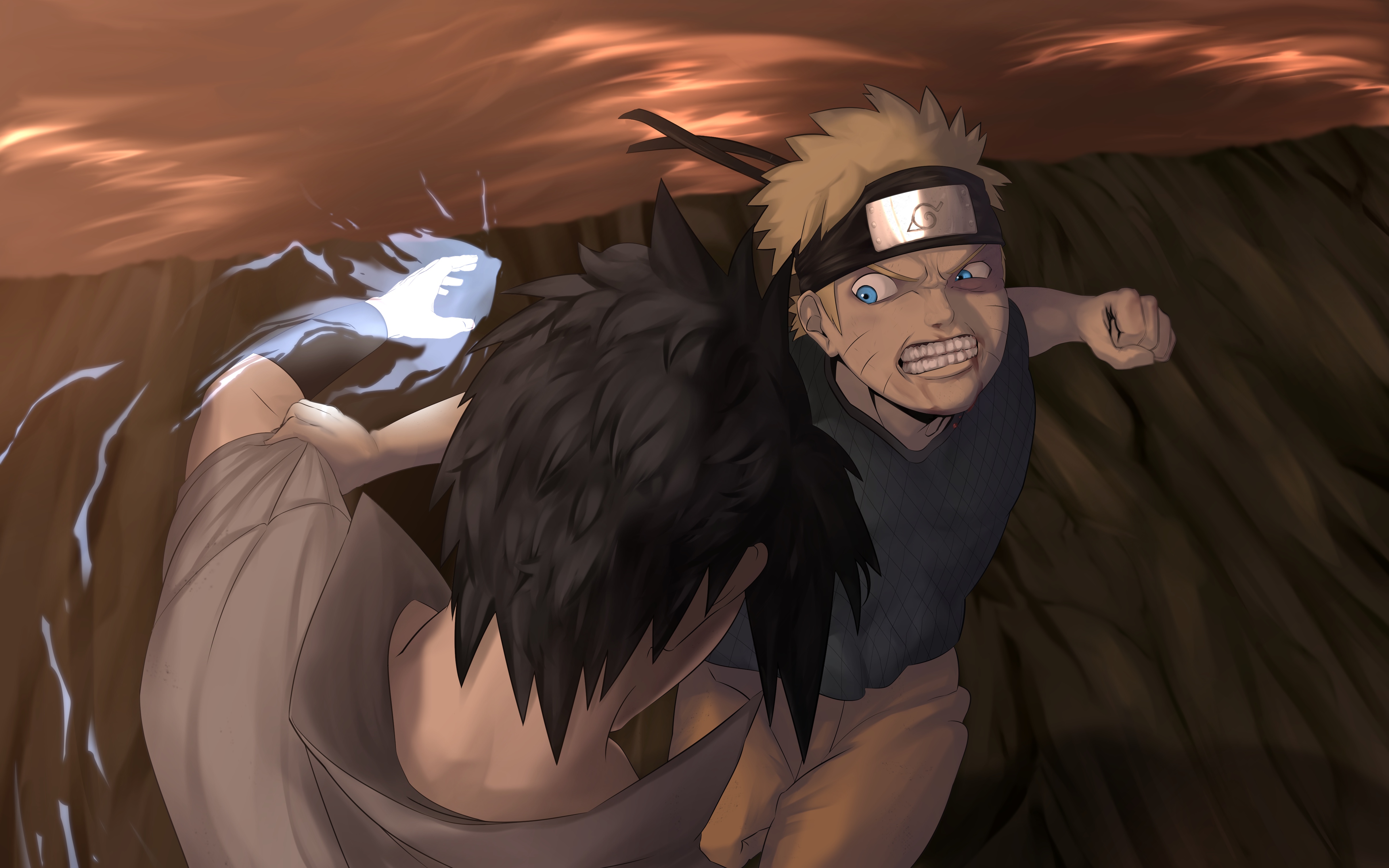Naruto vs Sasuke Final Fight by てるひこ。