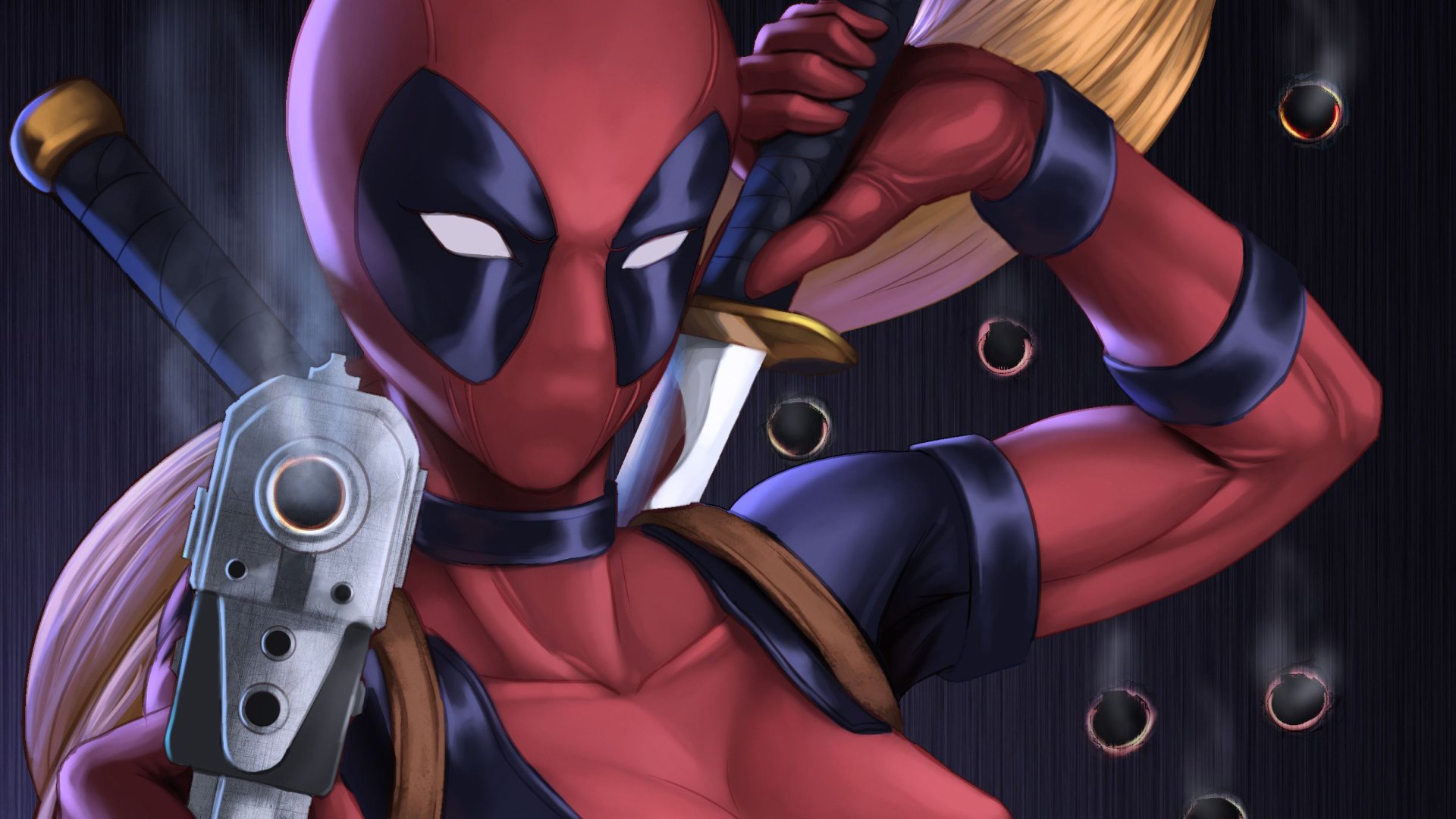 Download Comic Lady Deadpool HD Wallpaper by Chris Koh