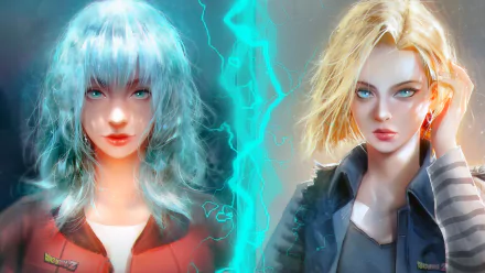  Bulma and Android 18 by Razaras