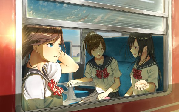 Anime Original Train Schoolgirl HD Wallpaper | Background Image